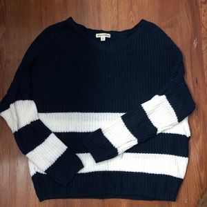 Oversized Blue and White Sweater